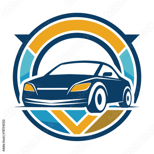 A car logo enclosed by a circle, symbolizing branding and identity in the automotive industry, A subtle nod to the business of selling cars, minimalist simple modern vector logo design