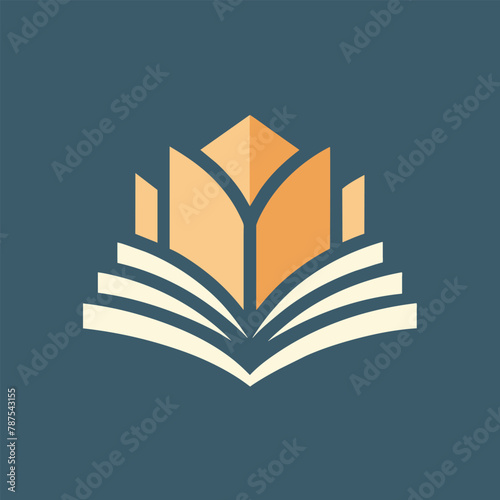 An open book with a bookmark resting on top, showcasing a modern and stylish design, Conceptualize a clean and stylish emblem for a book publisher