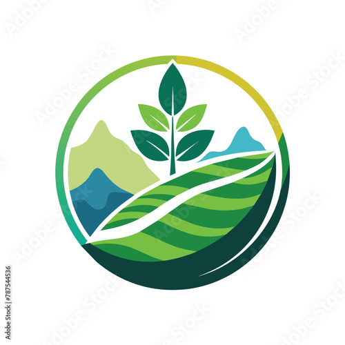 A green logo featuring a tree at its center, Create a minimalist logo for a non-profit organization focused on environmental conservation