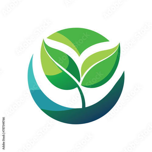 A minimalistic green leaf logo displayed on a clean white background, Create a minimalist logo that embodies the concept of sustainability