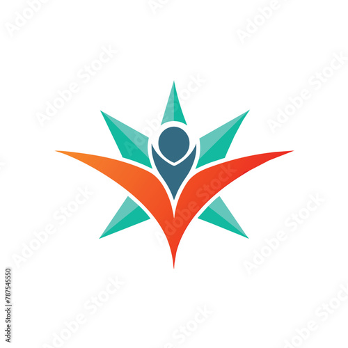 A logo featuring a person in the center, symbolizing the focus and importance of individuals in a companys identity, Design a logo that represents the power of spreading messages