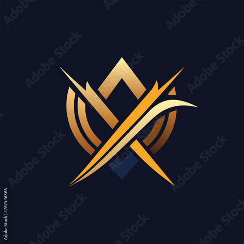 A sleek and sophisticated logo design in gold and black for an event company, Design a sleek and sophisticated logo for an event marketing agency