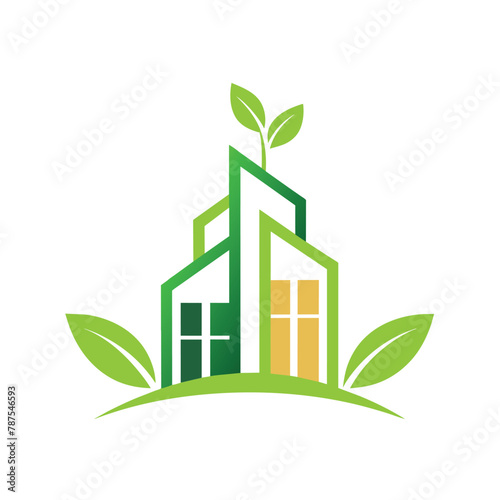 House With Plant Growing Out, Design minimalist logos for an architectural firm that specializes in sustainable, eco-friendly buildings