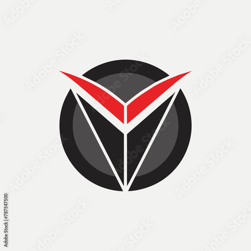 A minimalist black and red logo displayed on a clean white background, Develop a sleek logo with a minimalist approach, focusing on negative space