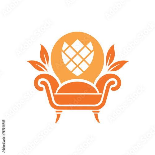 A chair featuring a heart-shaped cutout in the middle, adding a touch of romance to the furniture piece, Generate a simple and elegant logo for a furniture online retailer