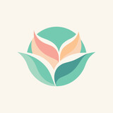 A logo design for a flower shop featuring soft pastel colors and floral elements, Soft pastel colors blended together to symbolize healthy skin