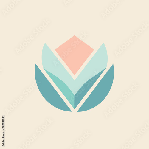 A sophisticated logo featuring delicate flowers in soft pastel colors, ideal for a flower shop business, Soft, pastel colors in a soothing composition, minimalist simple modern vector logo design