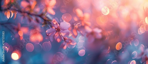 Lovely spring bokeh suitable for design projects with ample space for text.