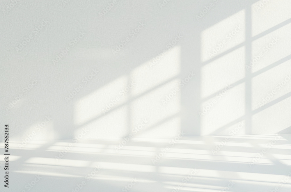 Fototapeta premium Mockup png, shadow overlay effect isolated on transparent background. Light and shadows from window, nature lightning for cozy interior background.