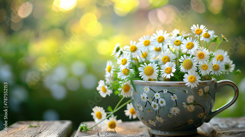 Chamomile Flowers In Teacup