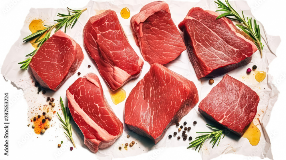 A close up of a variety of meat cuts A close up of a variety of meat cuts