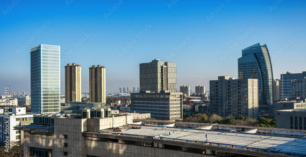 Glimmering Glass Towers Overlooking the City