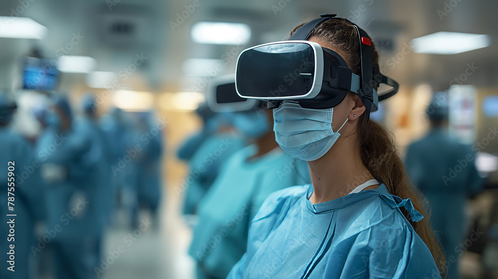 Medical Simulation healthcare professionals using VR technology to simulate surgical procedures or medical scenarios for training purposes, immersive and realistic training opportunities by VR. Medical Simulation healthcare professionals using VR technology to simulate surgical procedures or medical scenarios for training purposes, immersive and realistic training opportunities by VR.