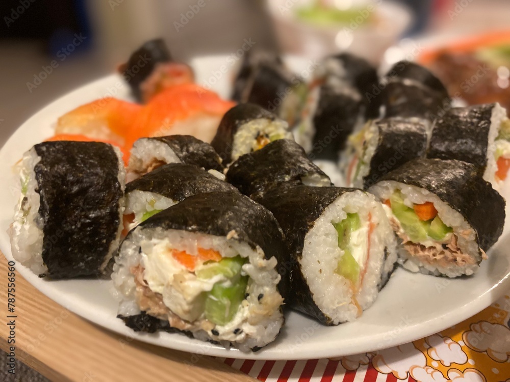 sushi on a plate sushi on a plate