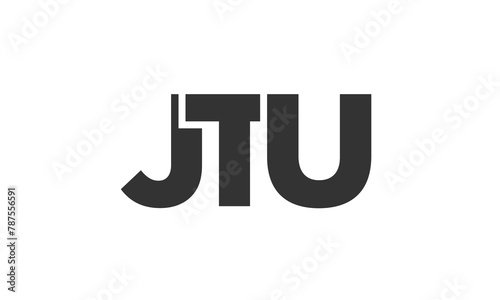 JTU logo design template with strong and modern bold text. Initial based vector logotype featuring simple and minimal typography. Trendy company identity.