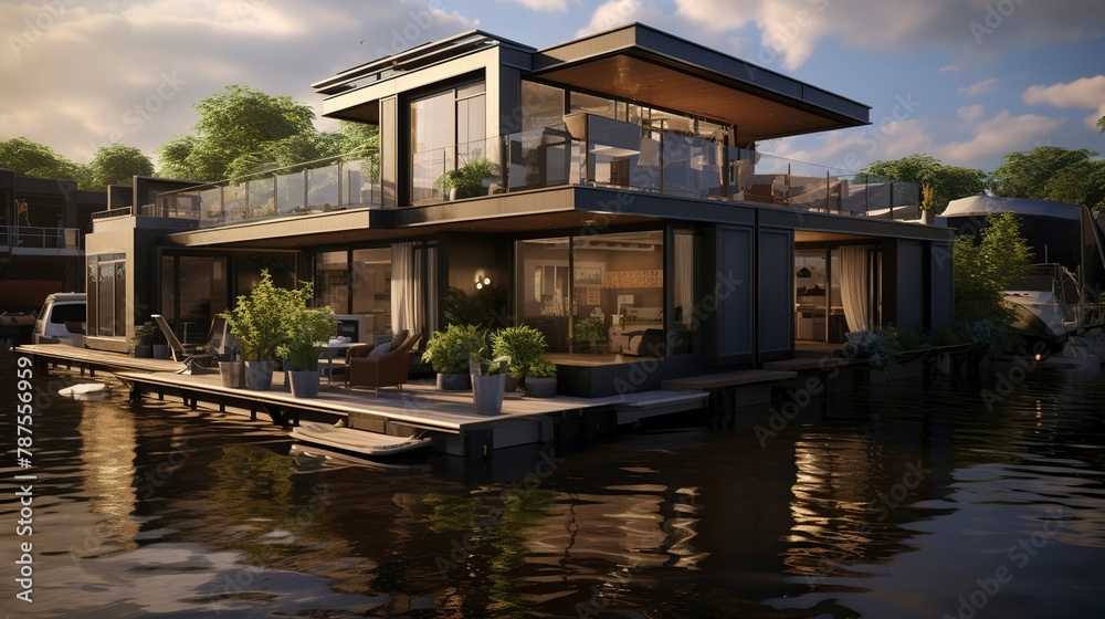 A photo of Contemporary Houseboat Design