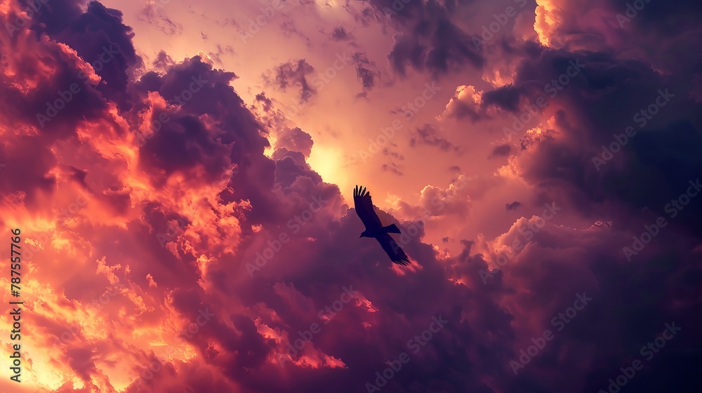 Obraz premium A hawk soaring in the sky