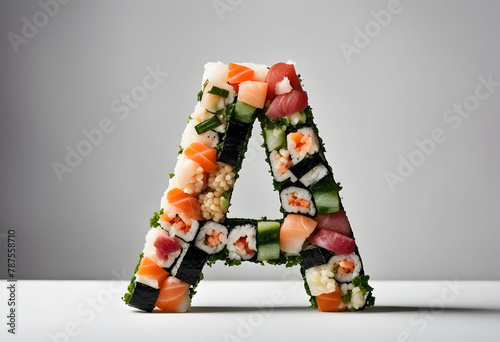 Letters made with sushi