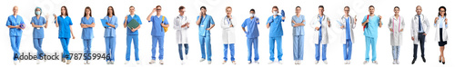 Set of many doctors on whit...