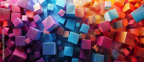 Colorful 3D cubic abstract design