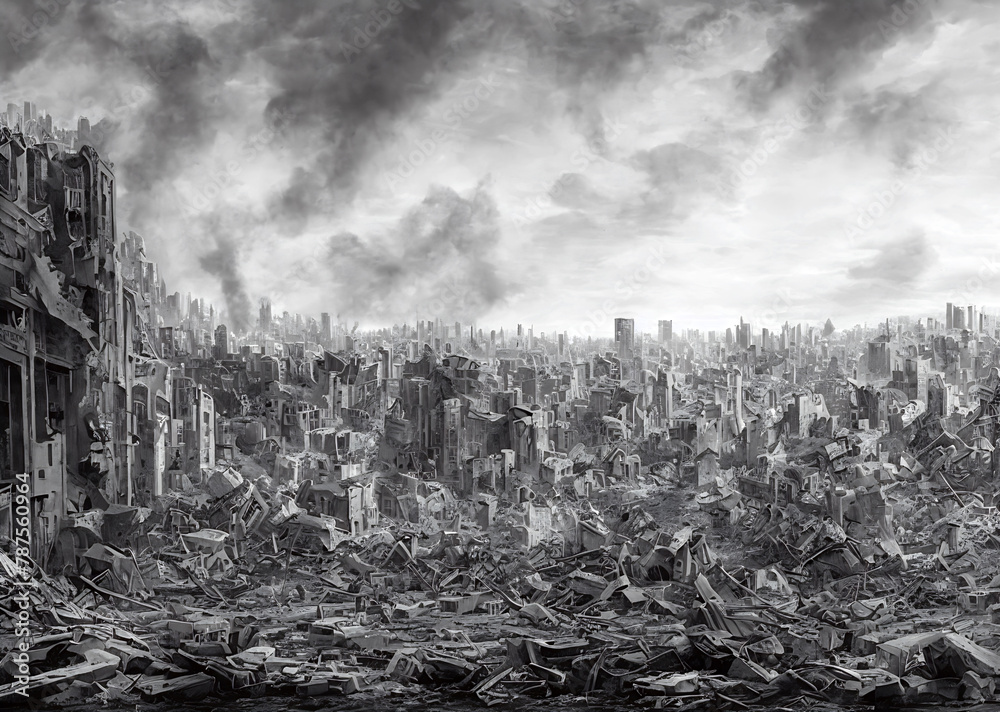 Apocalypse destroyed city