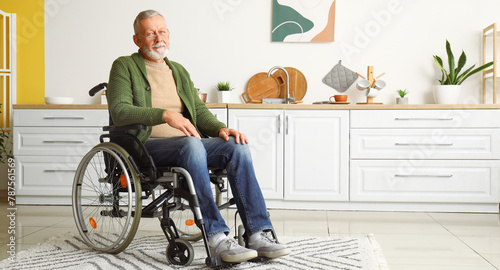 Senior man in wheelchair at...