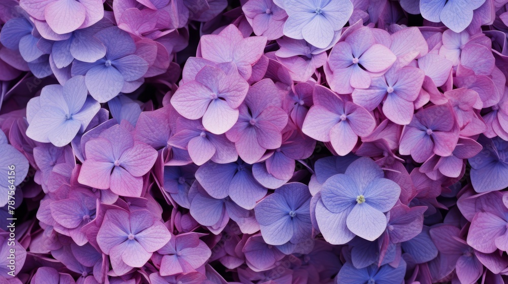 Selective focus on beautiful bush of blooming blue, purple Hydrangea or Hortensia flowers (Hydrangea macrophylla) and green leaves under the sunlight in summer. Natural background. Selective focus on beautiful bush of blooming blue, purple Hydrangea or Hortensia flowers (Hydrangea macrophylla) and green leaves under the sunlight in summer. Natural background.
