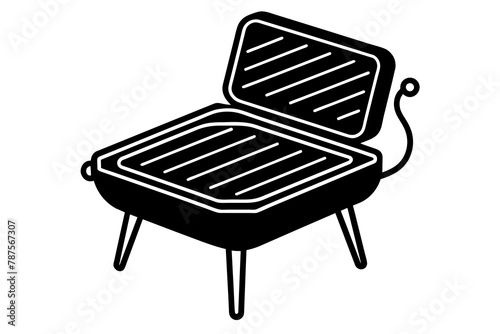 electric grill vector silhouette illustration