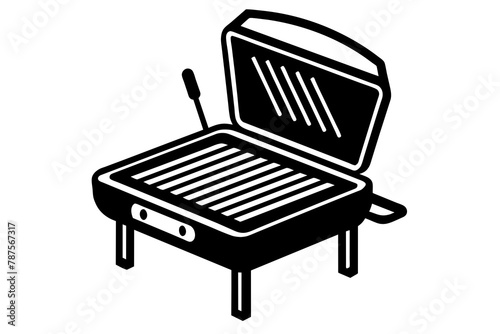 electric grill vector silhouette illustration