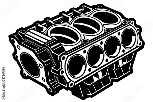 engine block vector silhouette illustration