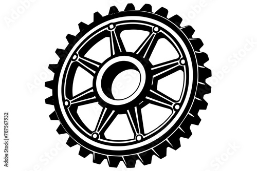  flywheel ring gear vector silhouette, illustration