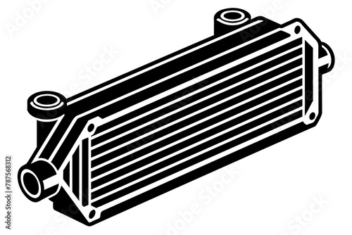  oil cooler vector, silhouette illustration