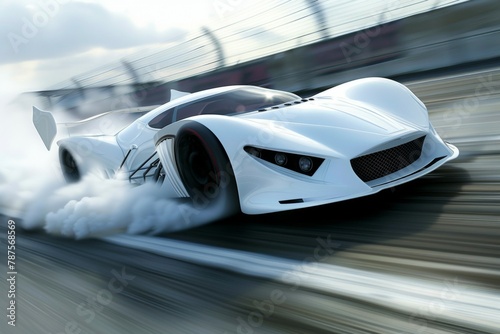 Drifting and racing concept. Background with selective focus and copy space photo