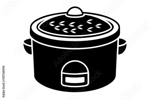 rice cooker vector silhouette illustration