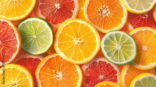 A seamless pattern of citrus slices, vibrant summer zest