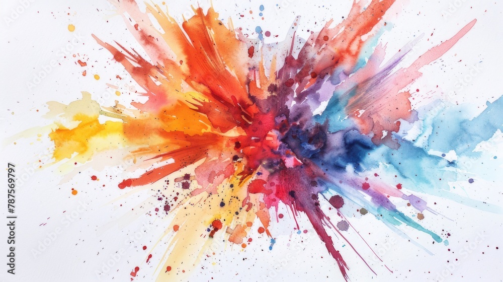 Colorful chalk blast on white background, Dust blast on white background. Colorful chalk blast on white background, Dust blast on white background.