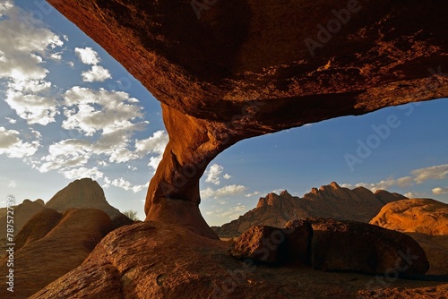 Natural arch, rock bridge in the Spitzkoppe area, Damaraland, Namibia, Africa photo