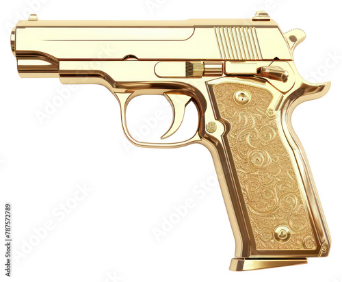 PNG Gun handgun weapon gold.
