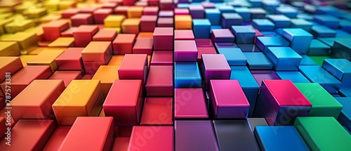3D rendered colorful blocks background