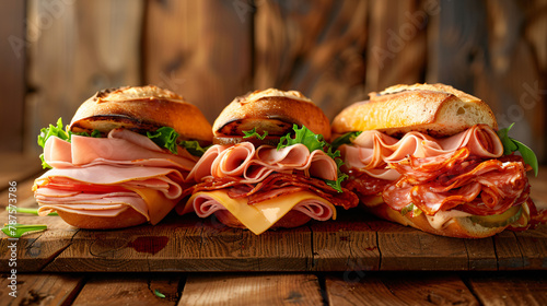Fresh sub sandwiches photo