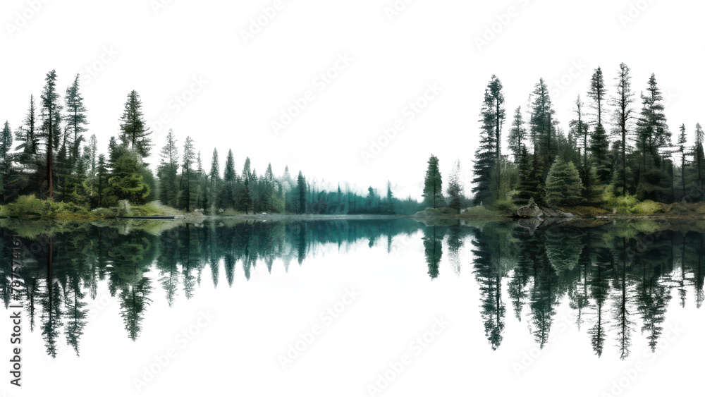 Fototapeta premium PNG Lake tree landscape outdoors. 