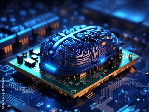  Intelligence artificielle, AI, IA, android, robot, ordinateur intelligent, Processus d'apprentissage automatique, Concept des technologies informatiques modernes, circuit intelligent