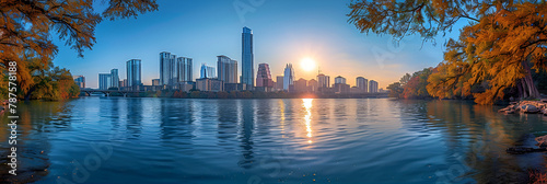 Austin Texas USA Skyline on the Colorado River  Largest Cities in Australia bigest city   