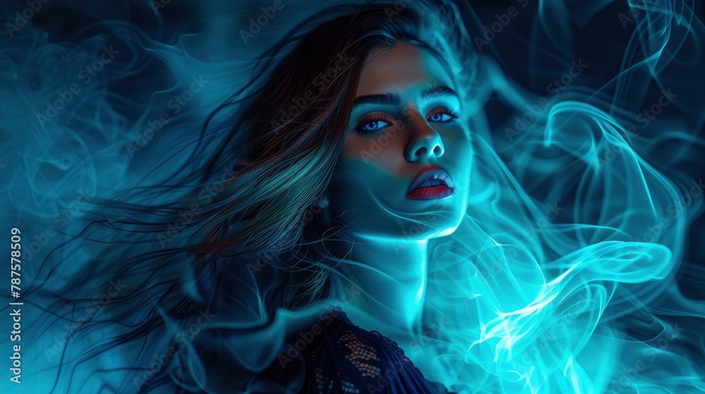Light Painting Portrait Of Woman, Hd Background Images