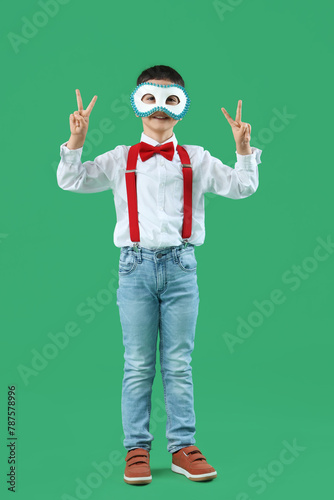 Funny little boy in costume...