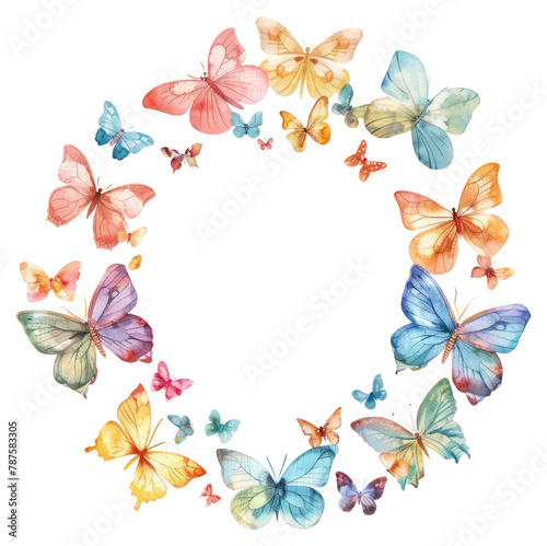 PNG Little butterfly circle border pattern backgrounds petal