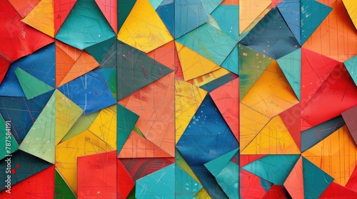 Minimal Polygons Triangle Pattern Backdrop