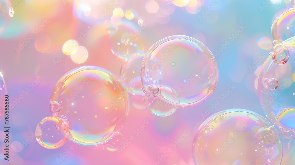 Colorful soap bubbles floating on a vibrant background Colorful soap bubbles floating on a vibrant background