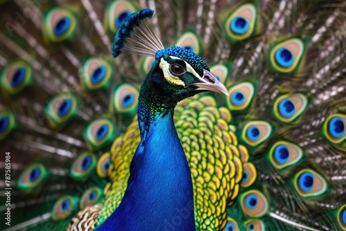 Majestic peacocks proudly flaunt their vibrant plumage, captivating onlookers with their striking beauty and elegance.