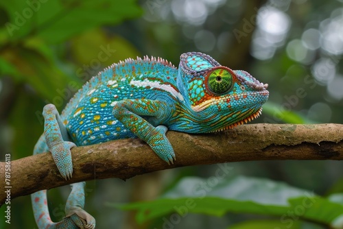 Chameleons effortlessly blend, their striking colors seamlessly merging with surroundings, a testament to nature's artistry.